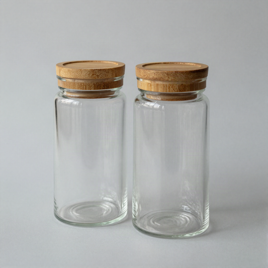 Ribbed Glass Apothecary Jars