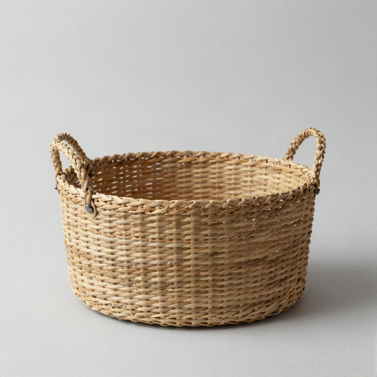 Woven Seagrass Basket with Handles