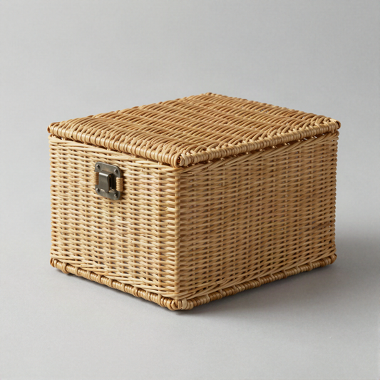 Lidded Rattan Box